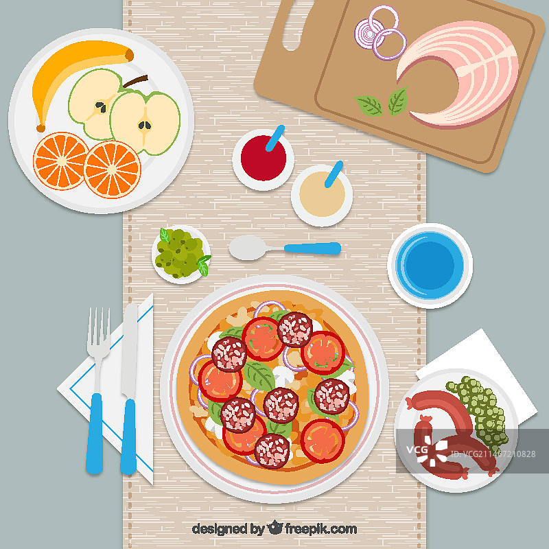 餐点扁平插画图片素材