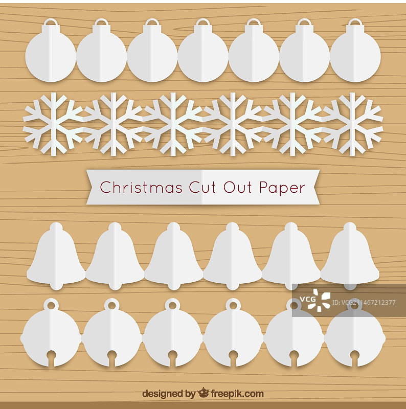 圣诞节剪纸装饰图片素材