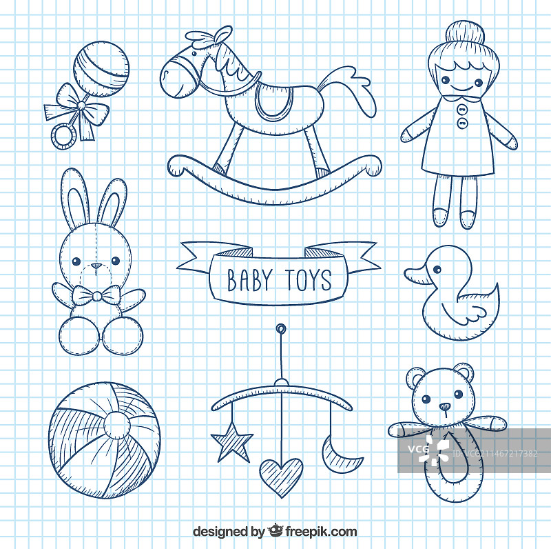 手绘风婴儿玩具图片素材