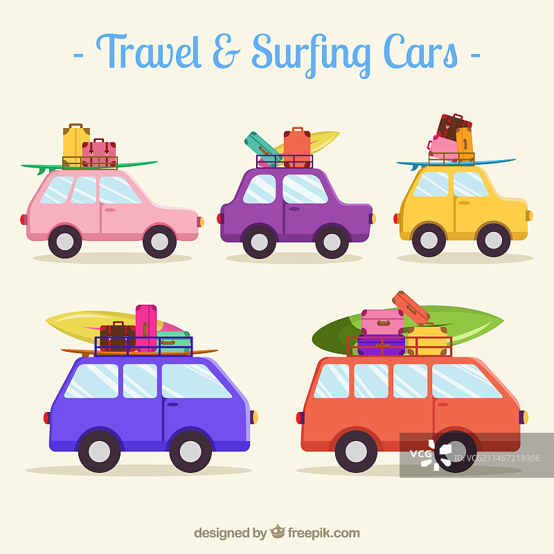 旅行与冲浪车合集图片素材