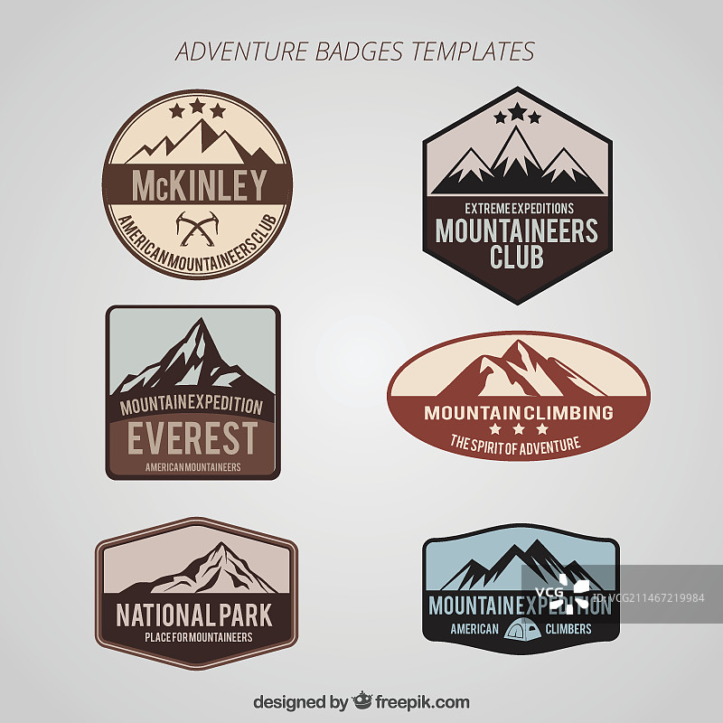 探险徽章套装图片素材