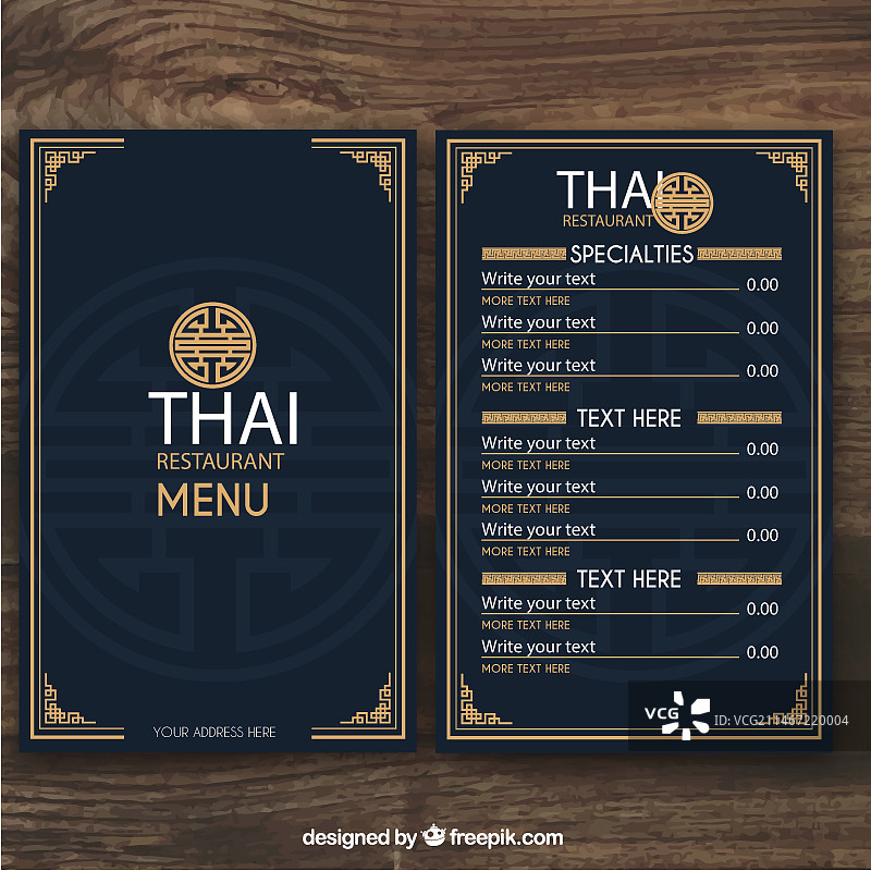 泰国菜单模板图片素材