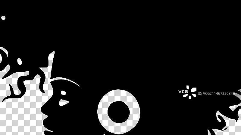 非洲黑人的黑白隔离图标图片素材