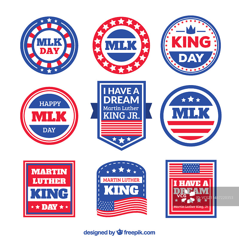 马丁·路德·金纪念日徽章图片素材