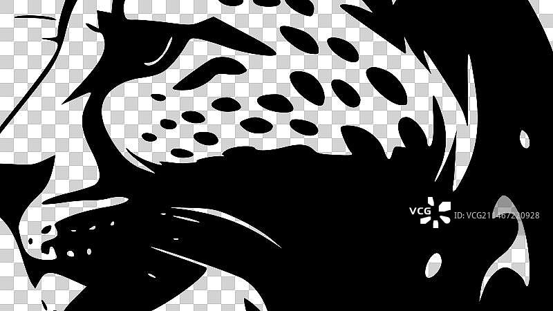 黑白猎豹纹图案隔离图标图片素材