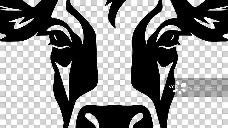 奶牛 - 黑白隔离图标图片素材