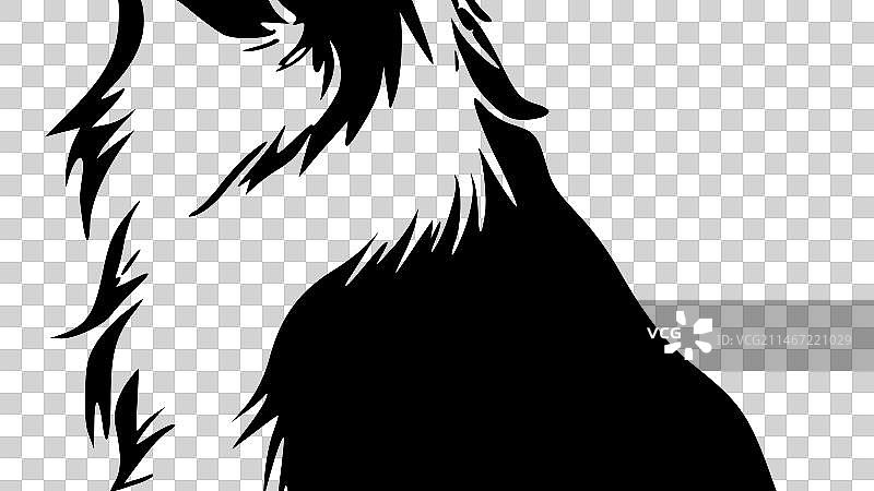 黑白边境牧羊犬独立图标图片素材