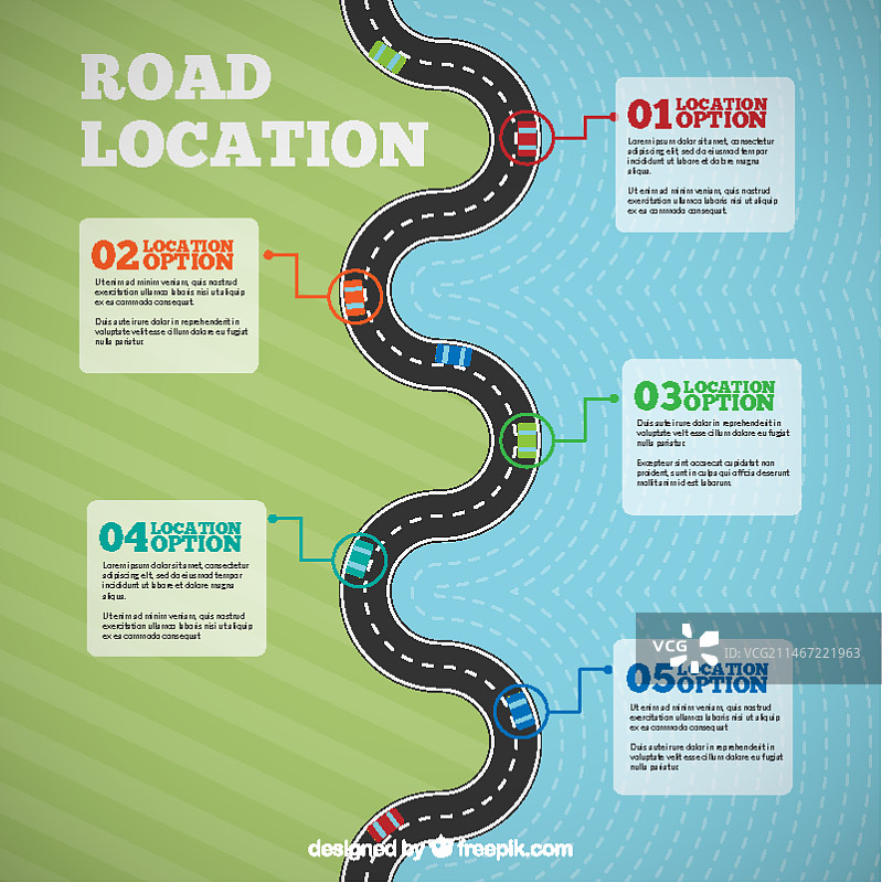 扁平风格道路定位模板图片素材