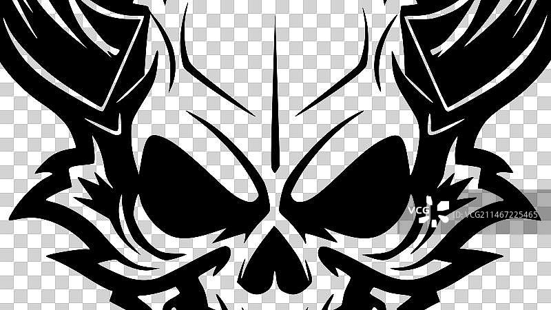 骷髅-极简主义和扁平的标志图片素材