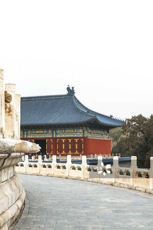 北京天坛祈年殿皇乾殿汉白玉月台风头龙头螭首图片素材