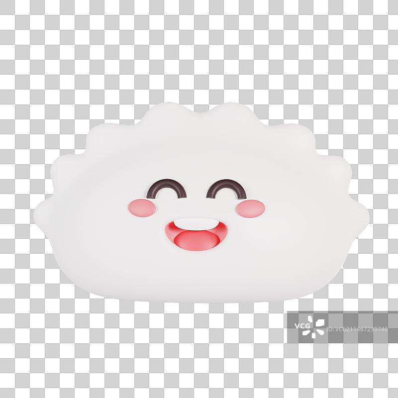 C4D立体春节冬至可爱表情饺子元素图片素材