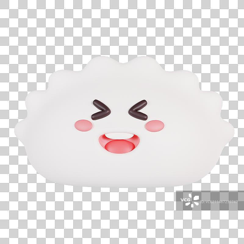 C4D立体春节冬至可爱表情饺子元素图片素材