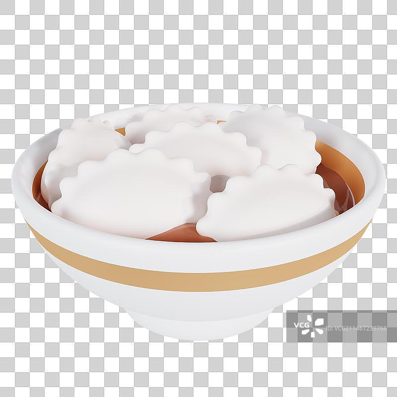 C4D立体春节冬至可爱表情饺子元素图片素材