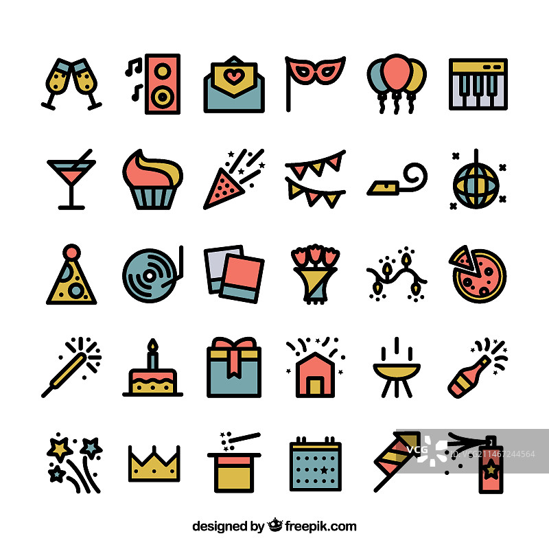 彩色派对图标图片素材