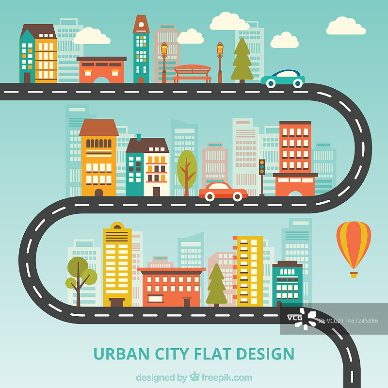 扁平风格城市设计图片素材