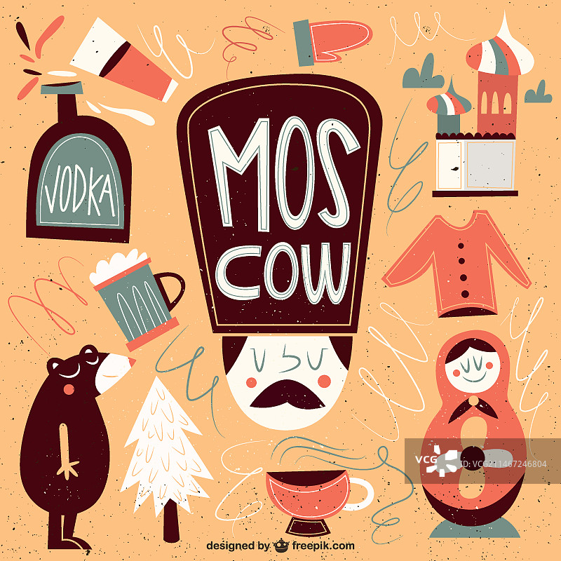 有趣的莫斯科插画图片素材