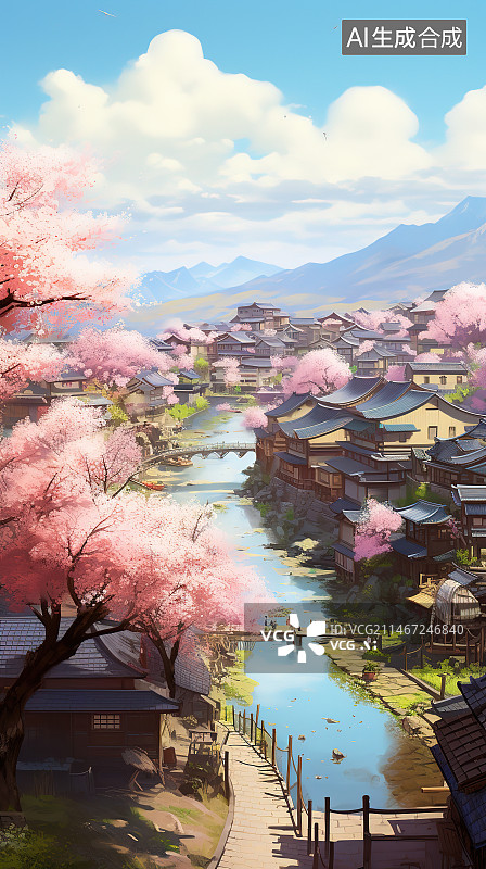 【AI数字艺术】春天樱花盛开的季节图片素材