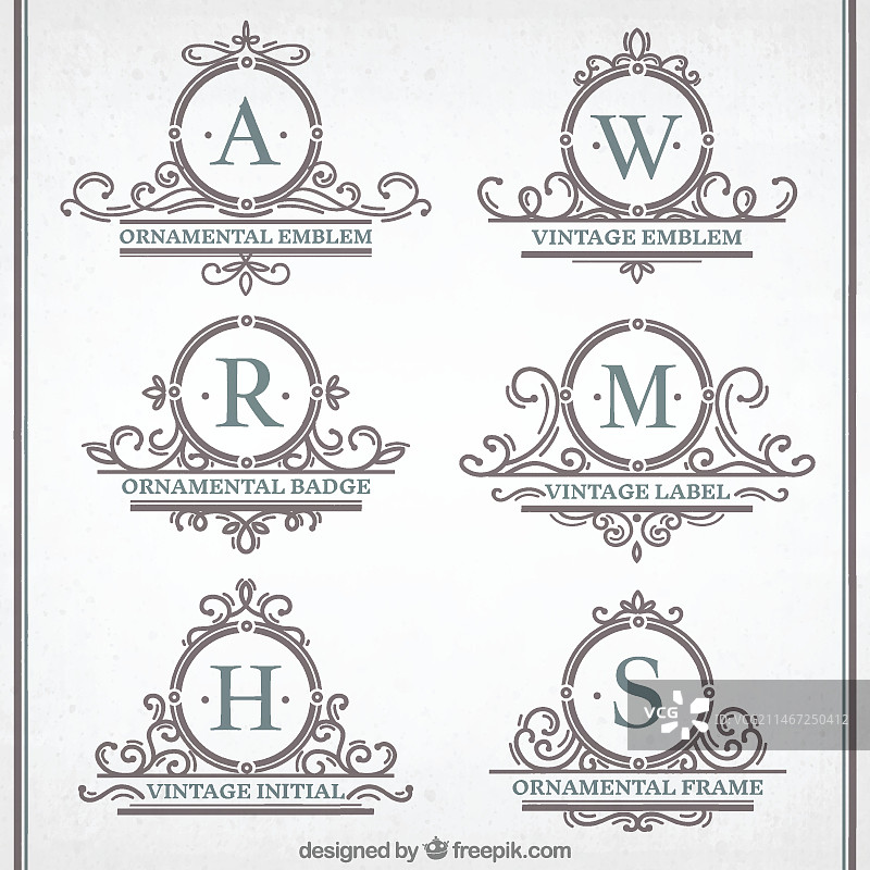 复古装饰徽章合集图片素材