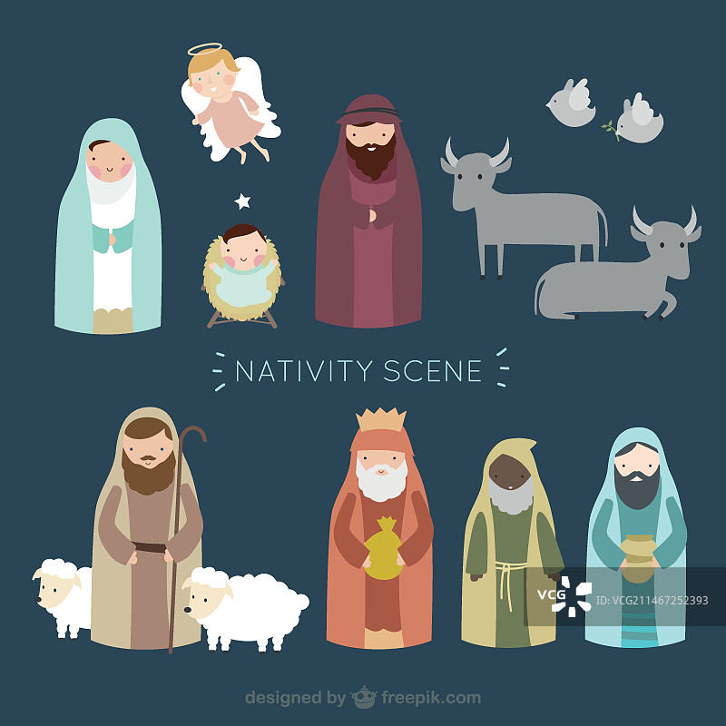 可爱的耶稣诞生场景图片素材