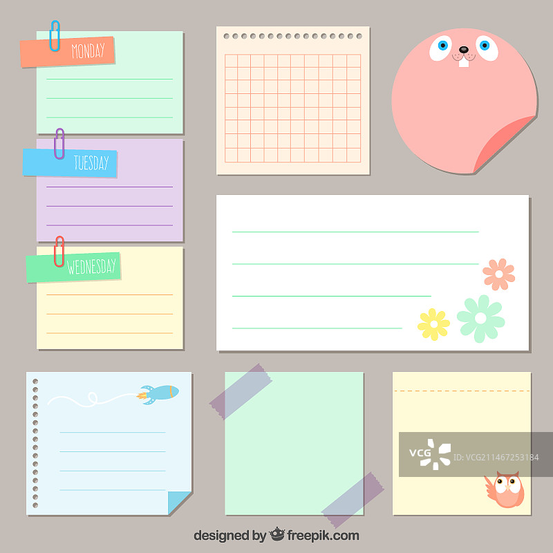 可爱的纸质便签包图片素材