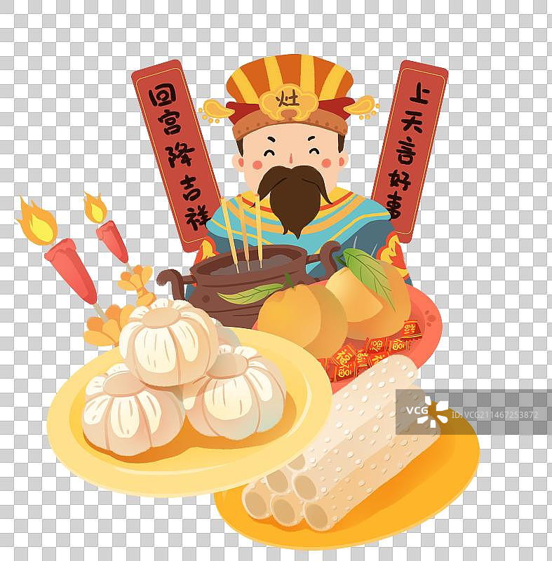小年拜灶神糖瓜粘图片素材