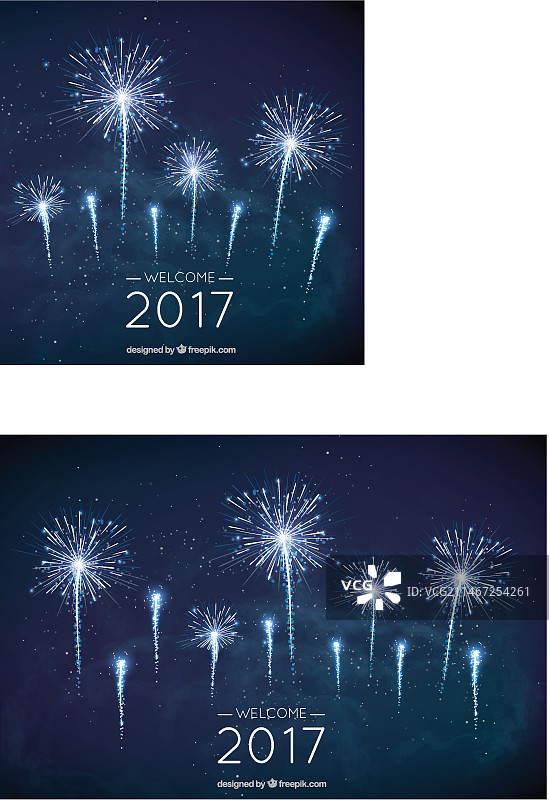 深蓝色新年烟花背景图片素材