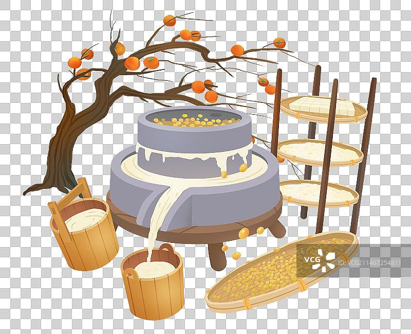 磨豆腐场景图片素材