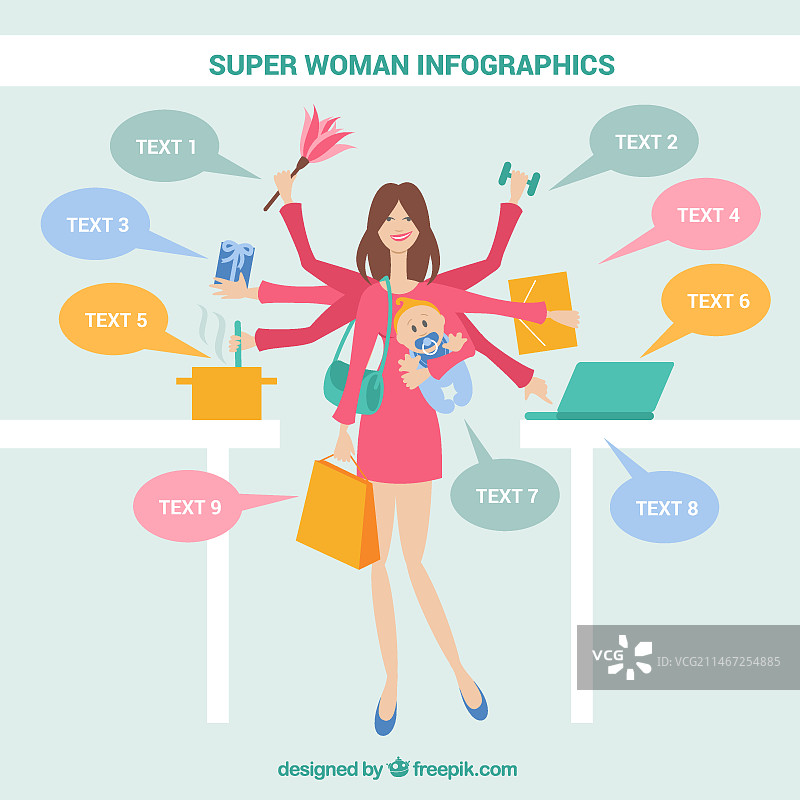 女超人信息图图片素材