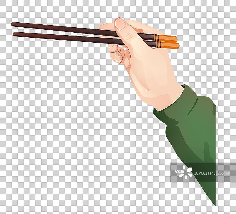 特写手拿着筷子图片素材