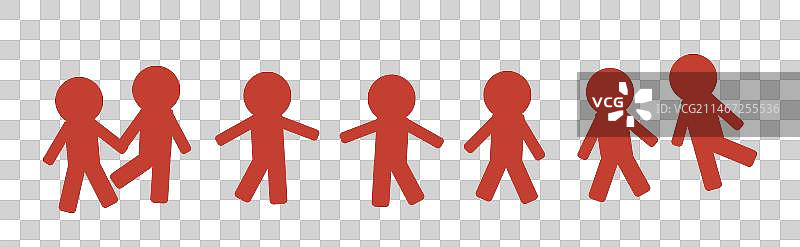 红色小纸人图片素材