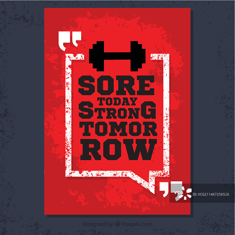 带健身语录的复古海报图片素材