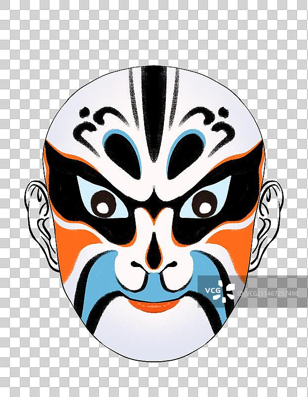 京剧脸谱装饰图案插画免抠元素图片素材