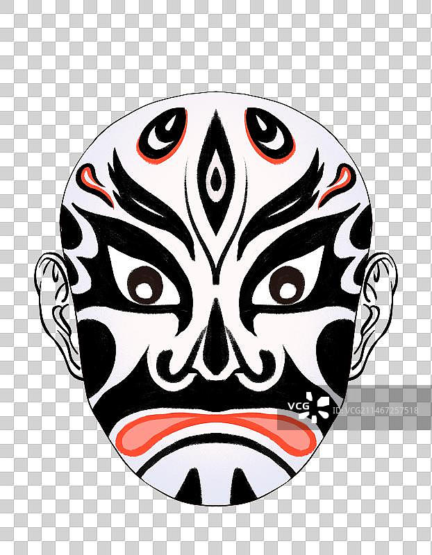 京剧脸谱装饰图案插画免抠元素图片素材