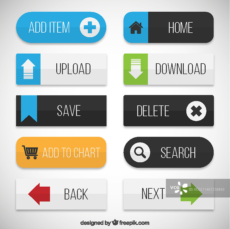 扁平风格网页按钮图片素材