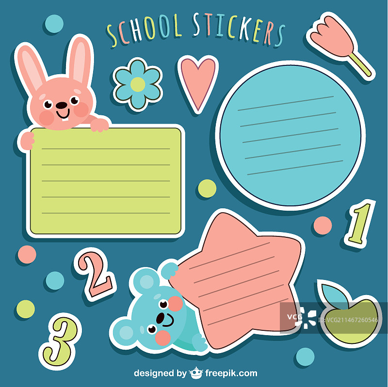 学校贴纸包图片素材