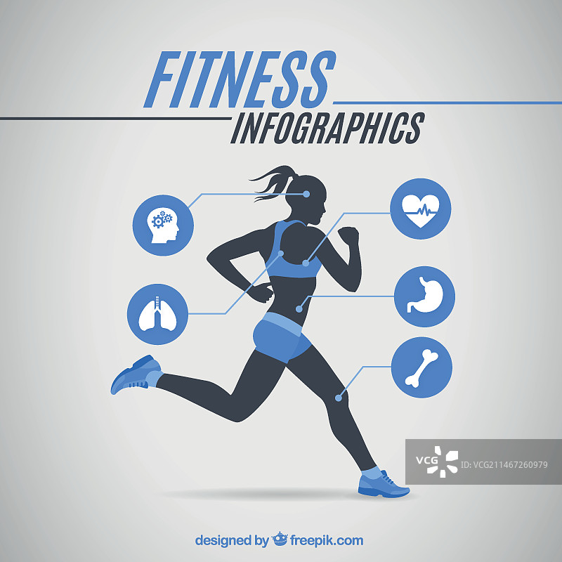 跑步女孩信息图图片素材