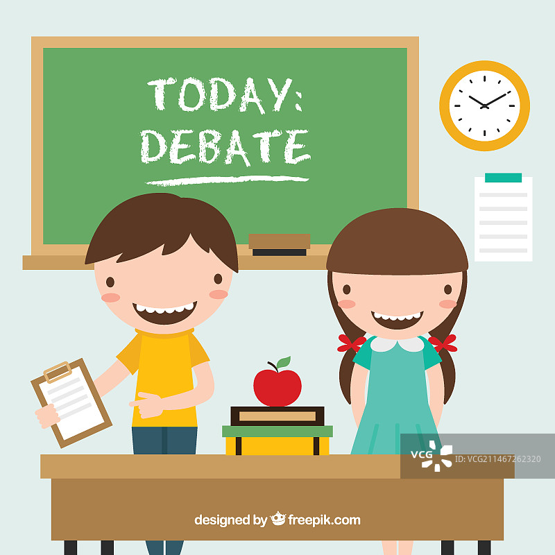 在辩论学校里的儿童图片素材