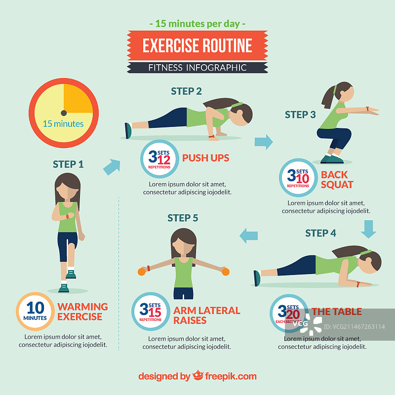 锻炼计划信息图图片素材