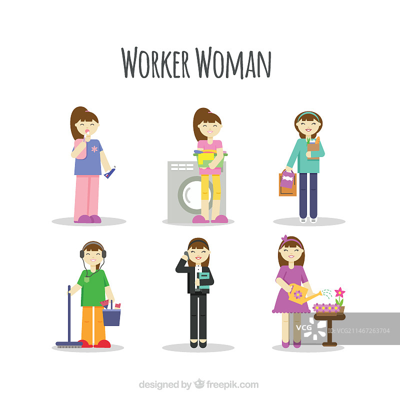 女工人合集图片素材