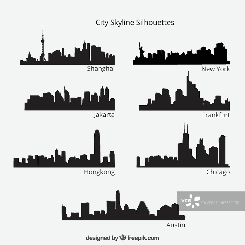 城市天际线轮廓素材包图片素材