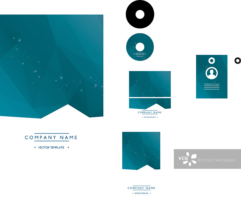 蓝色抽象企业形象文具套装图片素材