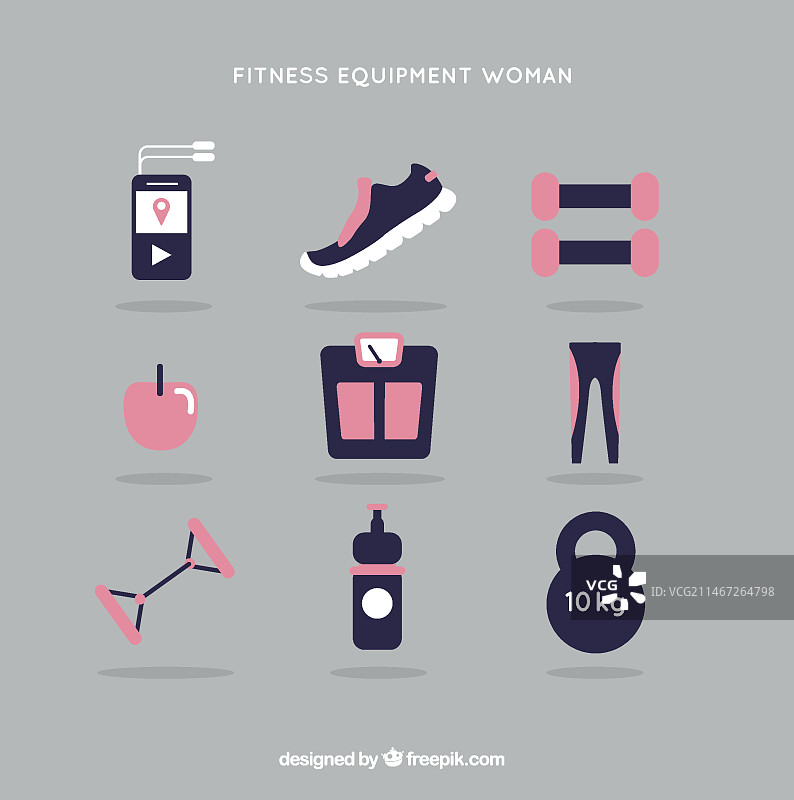 女性健身装备图片素材