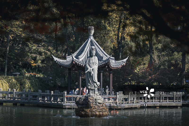 栖霞山的古典园林风光图片素材