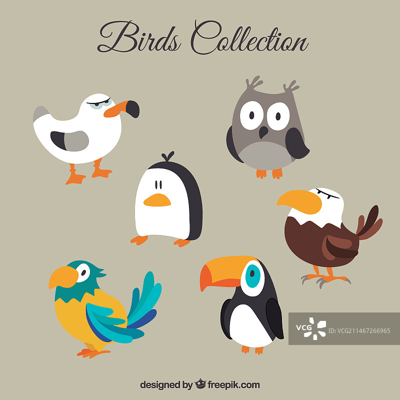 有趣的卡通小鸟合集图片素材
