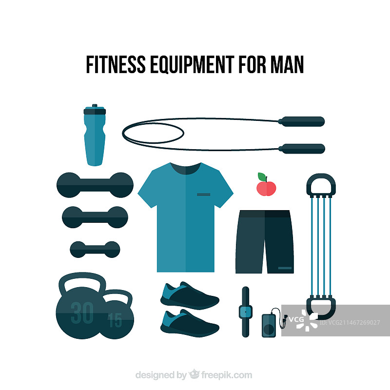 男士蓝色健身器材图片素材