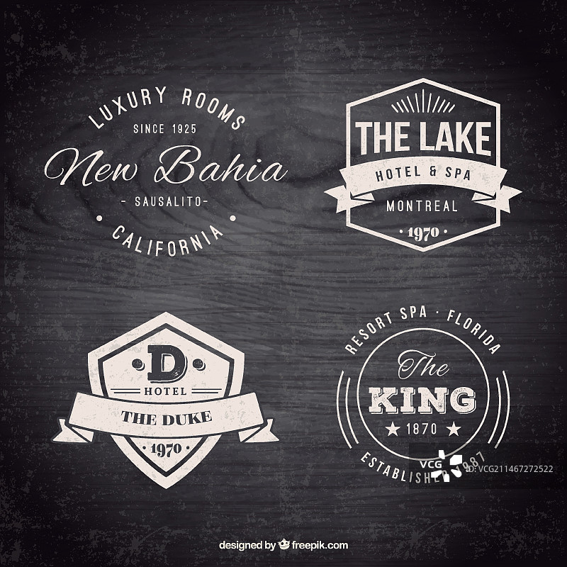 复古风格酒店Logo模板图片素材