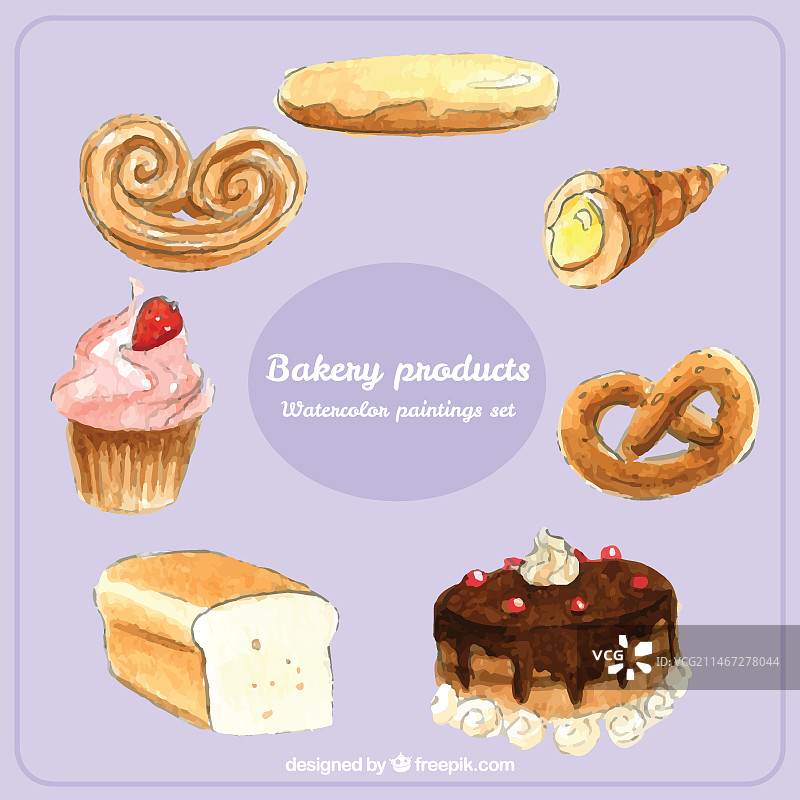 手绘烘焙产品素材包图片素材
