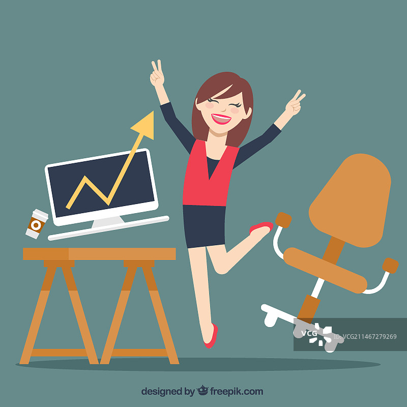 快乐的女商人图片素材