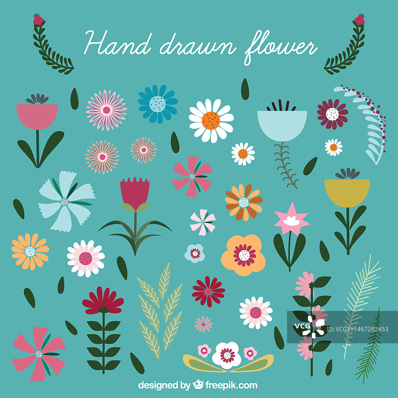 手绘花卉合集图片素材