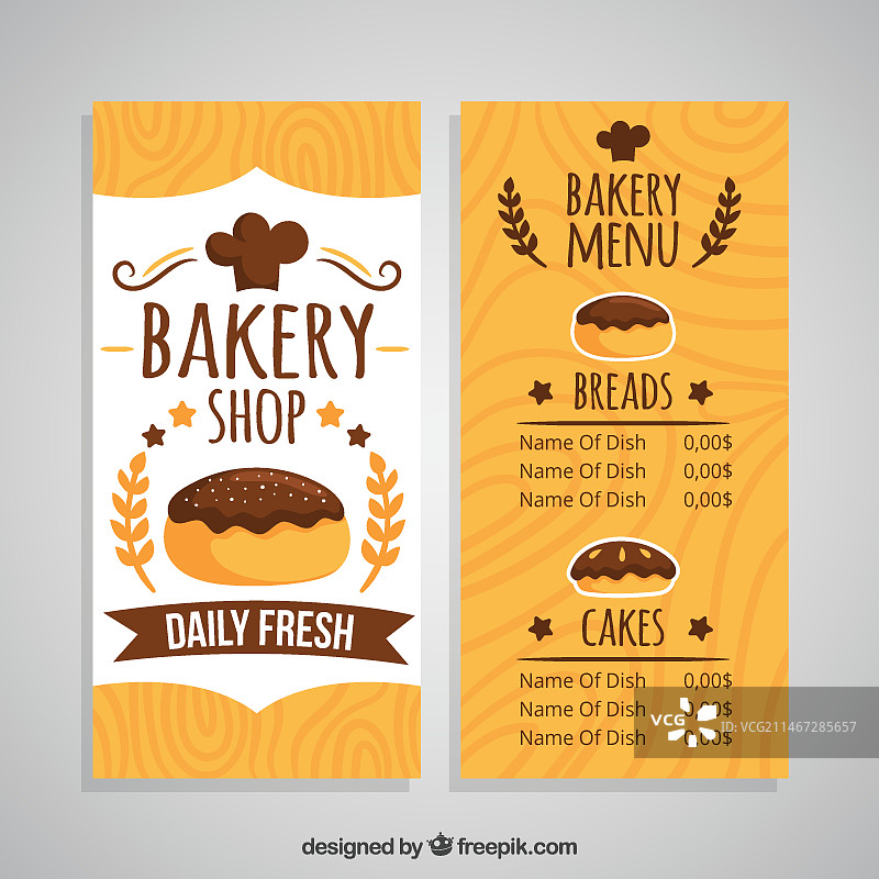 手绘烘焙店菜单模板图片素材